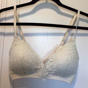 Aerie Ivory Lace Wireless Bra